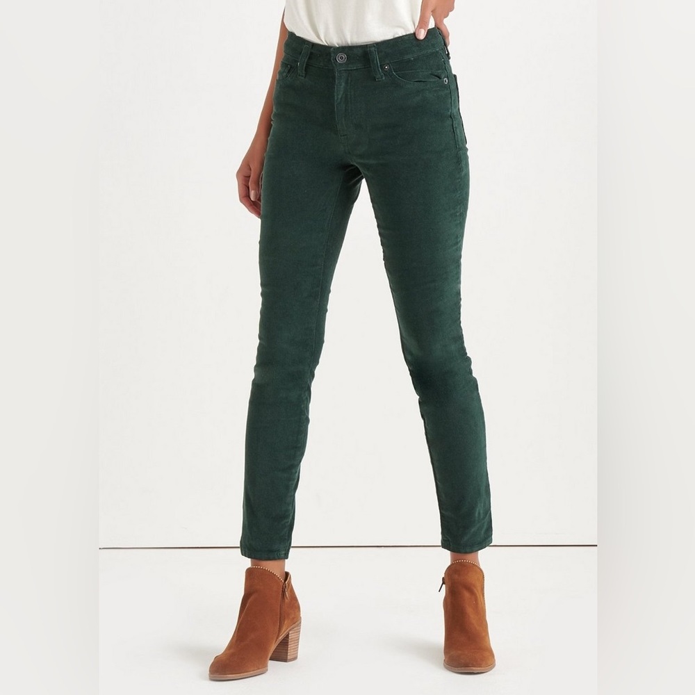 Lucky Brand Corduroy Jeans Ava Skinny Mid-rise Dark Green
